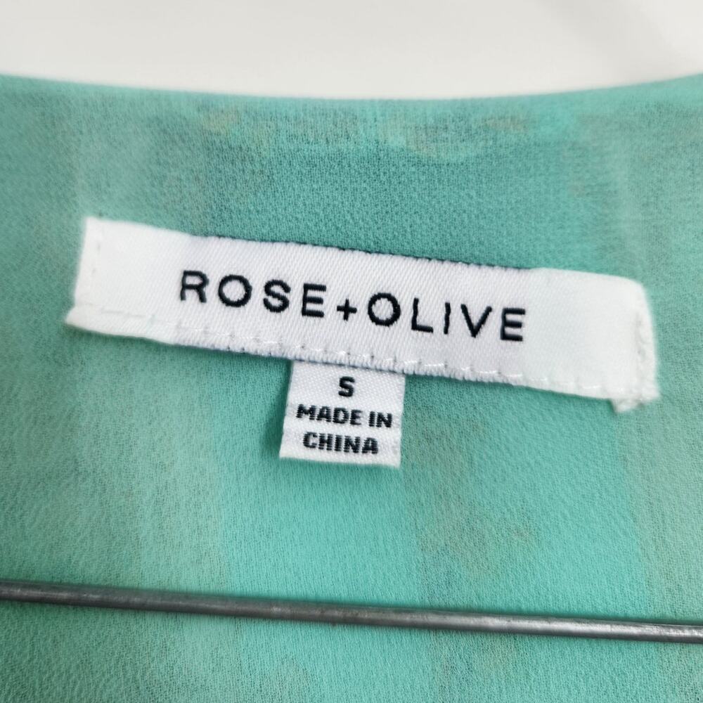 Rose & Olive Teal and Gold Sleeveless Tank Top Womens Size Small S - Picture 3 of 4